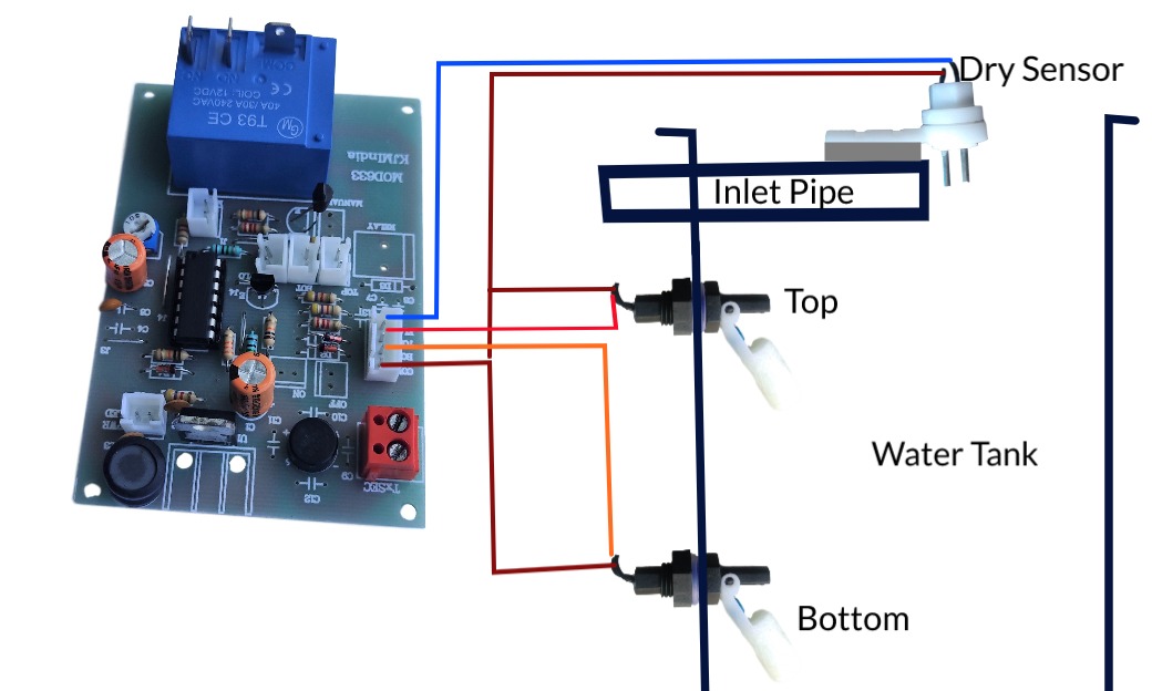 Water Level Controller Sensor Connection Diagram